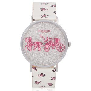 COPY - COACH Women's Perry Chalk Leather Strap Watch 36mm